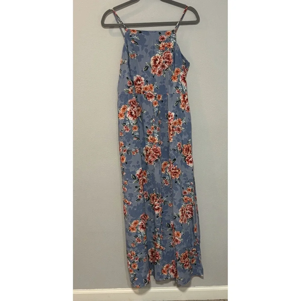 B.O.G Collective Maxi Dress Women's Large Floral Pattern Spaghetti Straps - Picture 9 of 9